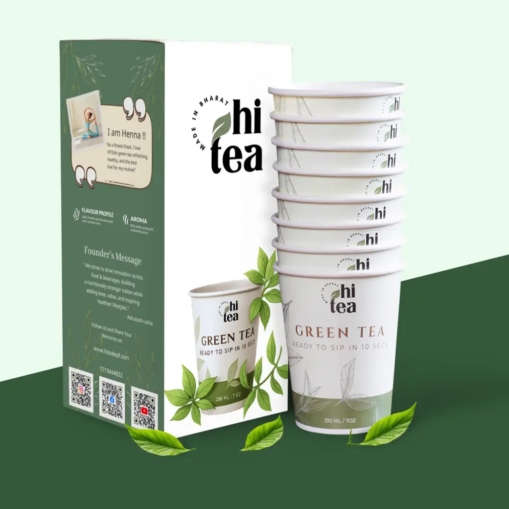 HiTea Artisanal Classic Green Tea – Pure, Smooth & Antioxidant-Rich | Daily Detox | 8 Instant Cups
