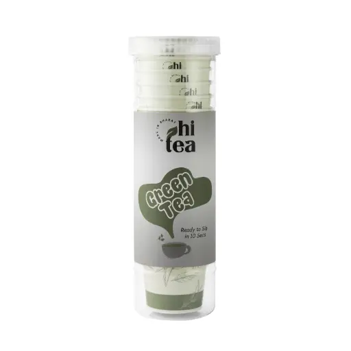 [HI-GREEN] hitea Green Tea | Set of 15 Pre-Filled 200ml Cups | Ready to Sip | Vegan, Gluten-Free, Sugar-Free | Portable & Hygienic